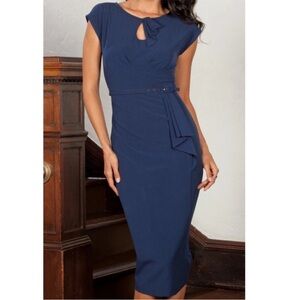 Stop Staring Midi retro unique vintage pinup Sheath Dress Bow Accent ModCloth